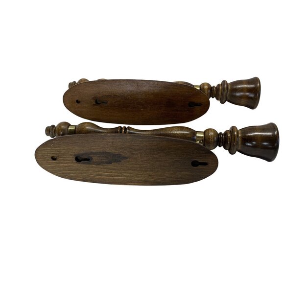 Vintage Wooden Wall Candle Holders Set of 2 Rustic Farmhouse Sconce Decor - Picture 4 of 7